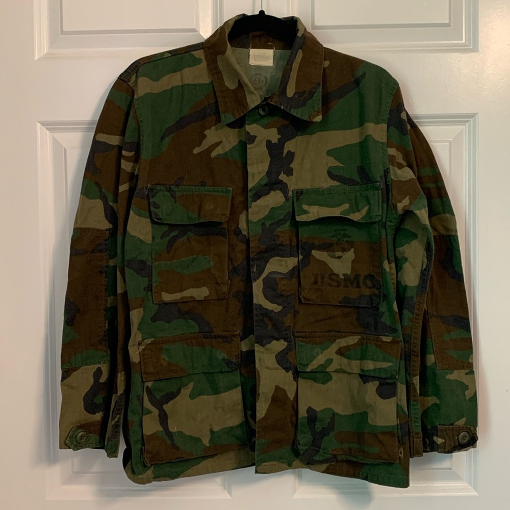 Vintage USMC woodland camouflage combat jacket